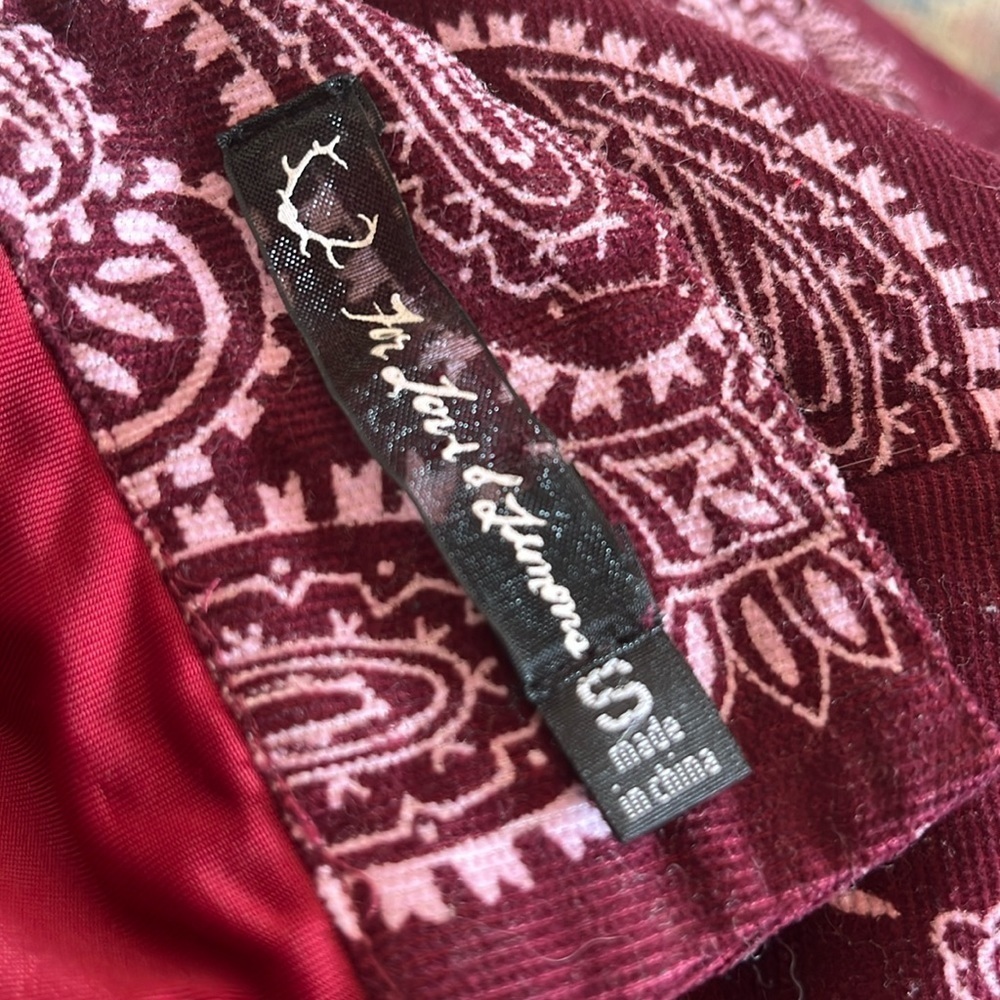 For Love & Lemons Paisley razorback Corduroy Whimsigoth Mini Dress boho Bandana - Picture 5 of 6